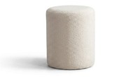 Glamour Pouf Sitzhocker Beige Textil Hocker Rund Modern Elegant Design