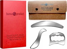Stainless Steel Muscle Scraping Tool Set – Gua Sha Massage Scraper for Fascia & 