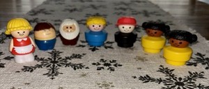 Vintage Fisher Price BIGGER Little People, Tikes, Shellcore 7 Pc.