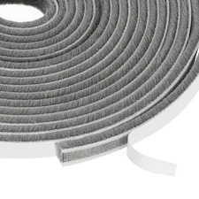 Self Adhesive Brush Seal Weather Stripping 3/16" x 3/8" x 36ft, Gray