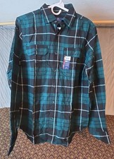 George Men's Small 34-36 Buffalo Plaid Flannel Shirt Button Up Long Sleeve New
