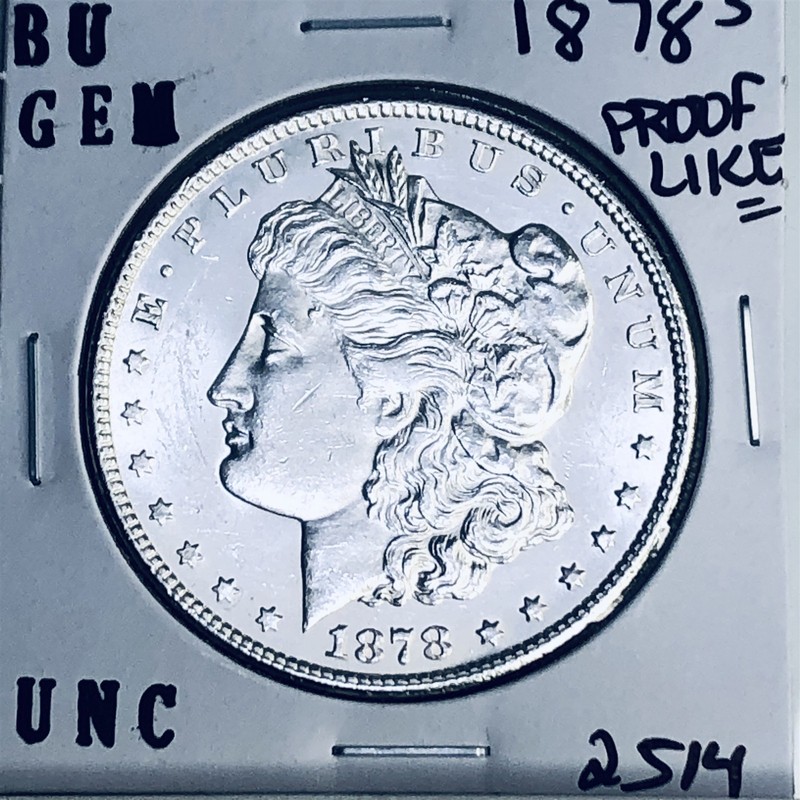 1878 S BU GEM MORGAN SILVER DOLLAR UNC MS+++ U.S. MINT RARE COIN 2514