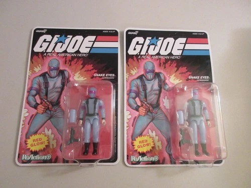 (2) GI JOE SNAKE EYES RED GLOW GITD (CARTOON COLORS) Sealed