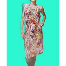Nine West ~ Colorful Dot Print ~ Stretchy Sleeveless Midi Dress ~ Size 16