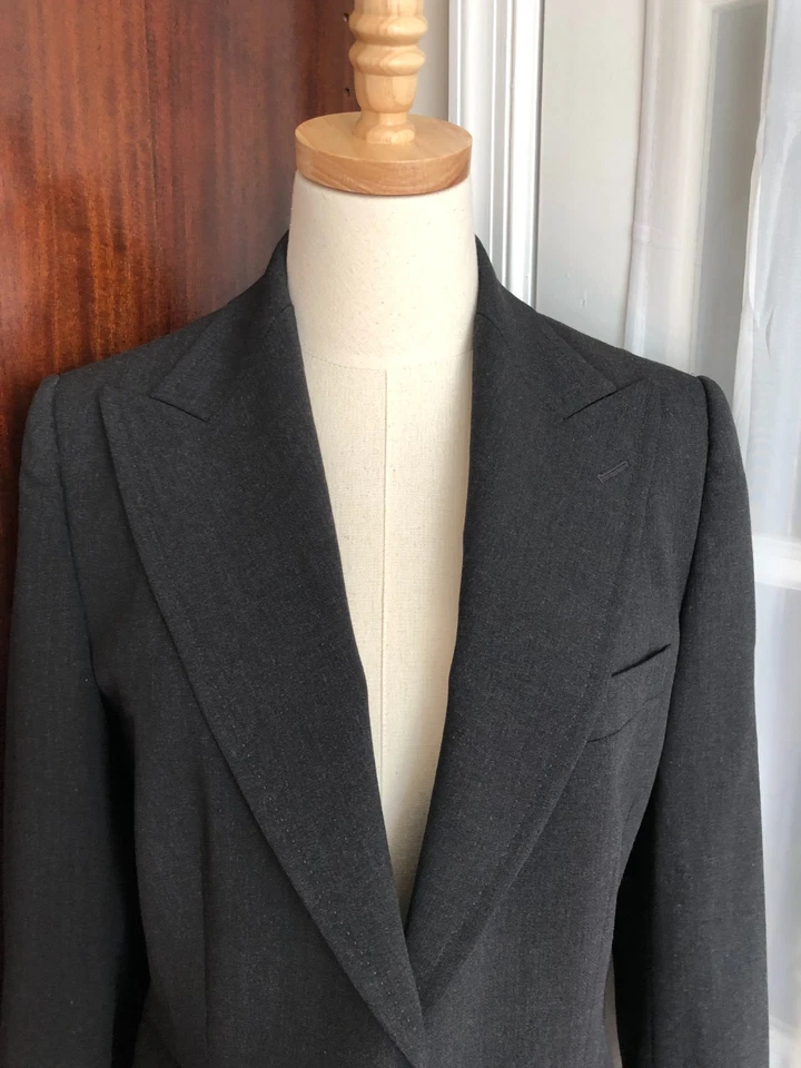 Dolce Gabbana Womens IT 46 Wool Blend Peak Lapel Blazer Jacket Leopard Lining - Image 2 of 4