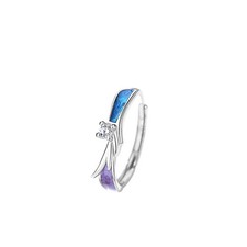 S925 Silver Angel And Devil Couple Rings Hand Polished Open Sizes Set Fresh