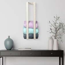 Blanket Wall Rack – Decorative Farmhouse Style Wooden Ladder – Rustic Quilt &...