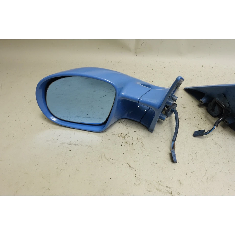 Par de espejos retrovisores laterales exteriores M para BMW E36 M3 95-99 pintados azul claro izquierdo derecho OEM Foto 2 de 4