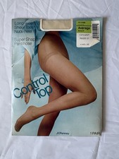 Vintage JCPenney Super Shaper Pantyhose Control Top Average Bone 81