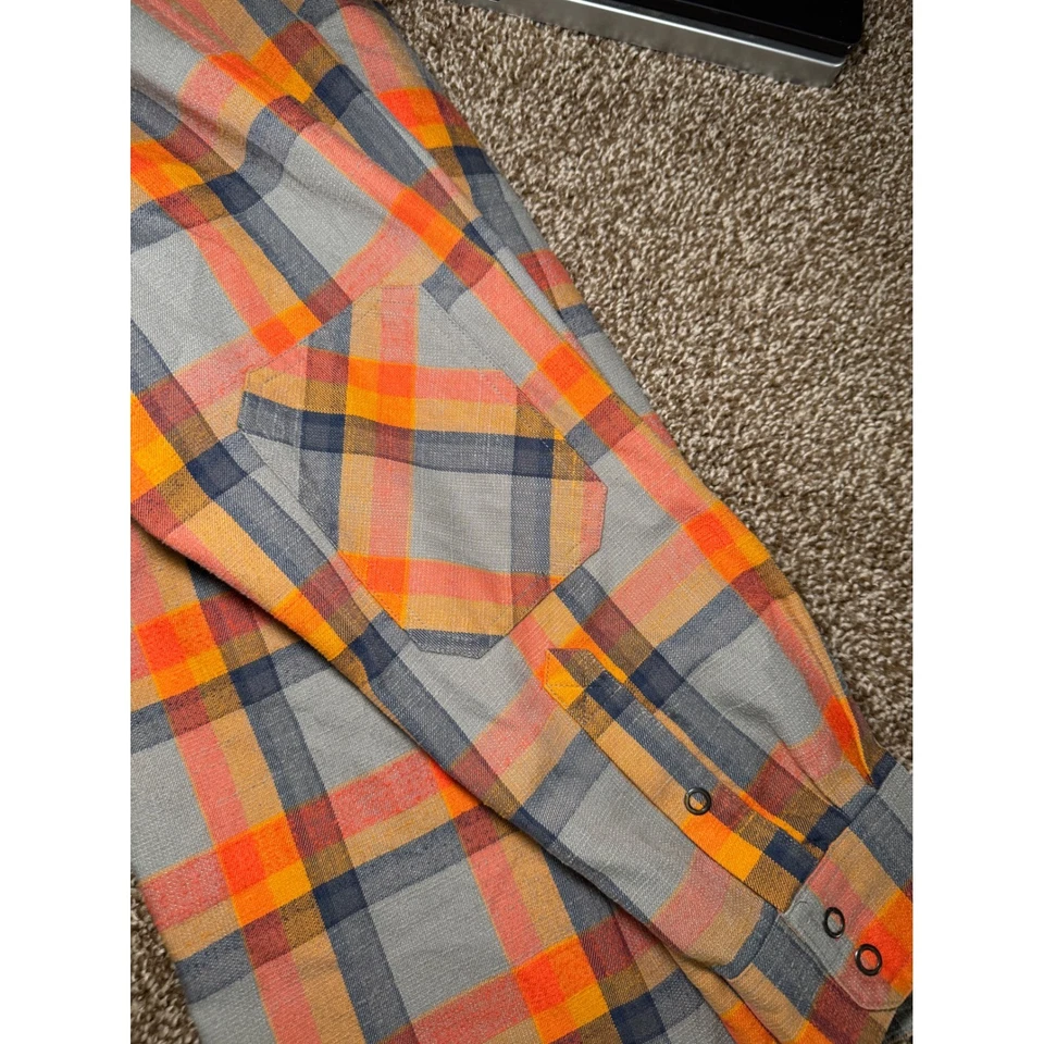LL Bean Plaid Flannel Wool Blend Snap Button Mens Large Outdoor Hunting Chore - Image 4 of 4