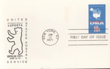1971 FDC Postal Card- Scott# UX59 - Luposta BERLIN Cachet  UA