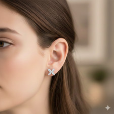 Beautiful 2 Ct Certified Marquise White Diamond Solitaire Studs. Free Tariffs.