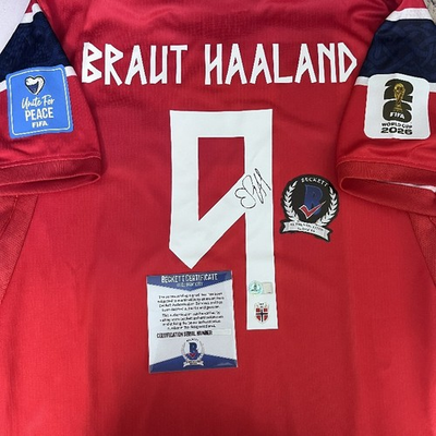 #ad #ad Erling Haaland Hand Signed Jersey Norway 2025 26 with COA SIZE L $399.00