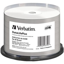 Verbatim 43754 DVD R DL 8.5GB 8X Thermal Printable 50pk