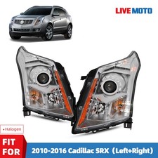 For 2010-2016 Cadillac SRX Halogen w/LED Projector Headlights Left+Right Side