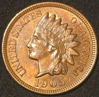 1905 Indian Head Cent - VERY SHARP RB - Strong Strike - FREE SHIPPING