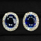 925 Sterling Silver Handmade Earrings Stupendous Intense Blue Sapphire 11.20Ct
