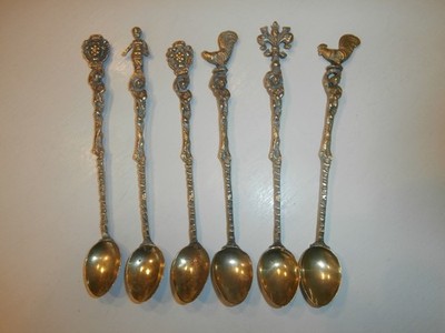 Vintage Gold Tone Italian Ice Tea Spoons (Set of Six)