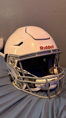Riddell SpeedFlex Large Football Helmet White/Gray w/ Facemask NOCSAE SEI