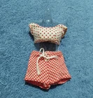 Vintage Straight Leg Francie Doll Red White Polka Dot Bathing Suit 1966