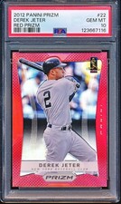 DEREK JETER 2012 PANINI PRIZM #22 RED REFRACTOR PARALLEL SSP SP PSA 10 GEM MT