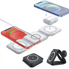 3 in 1 foldable magnetic wireless charger Fast charging station for iphone Apple