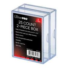 (2-Pack) Ultra Pro 2 Piece Plastic Card Storage Box (25 Count Size) Slider Box  