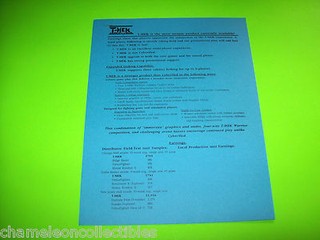 T-MEK 1994 ORIGINAL TWO PAGE ADVERTISING FLYER BULLETINS HEAVY STOCK Retro Promo