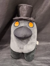 TOIKIDO Among Us Black Plush Stuffed Animal Top Hat Orange Eyes