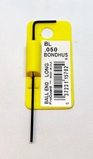 Bondhus Ball-End L Shaped Imperial Hex Allen Keys Sizes; .050 - 1/2"