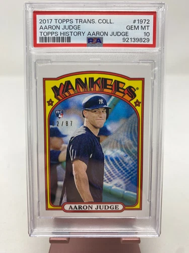 2017 TOPPS TRANSCENDENT VIP PARTY AARON JUDGE RC 1972 PSA GEM MT 10 02/87