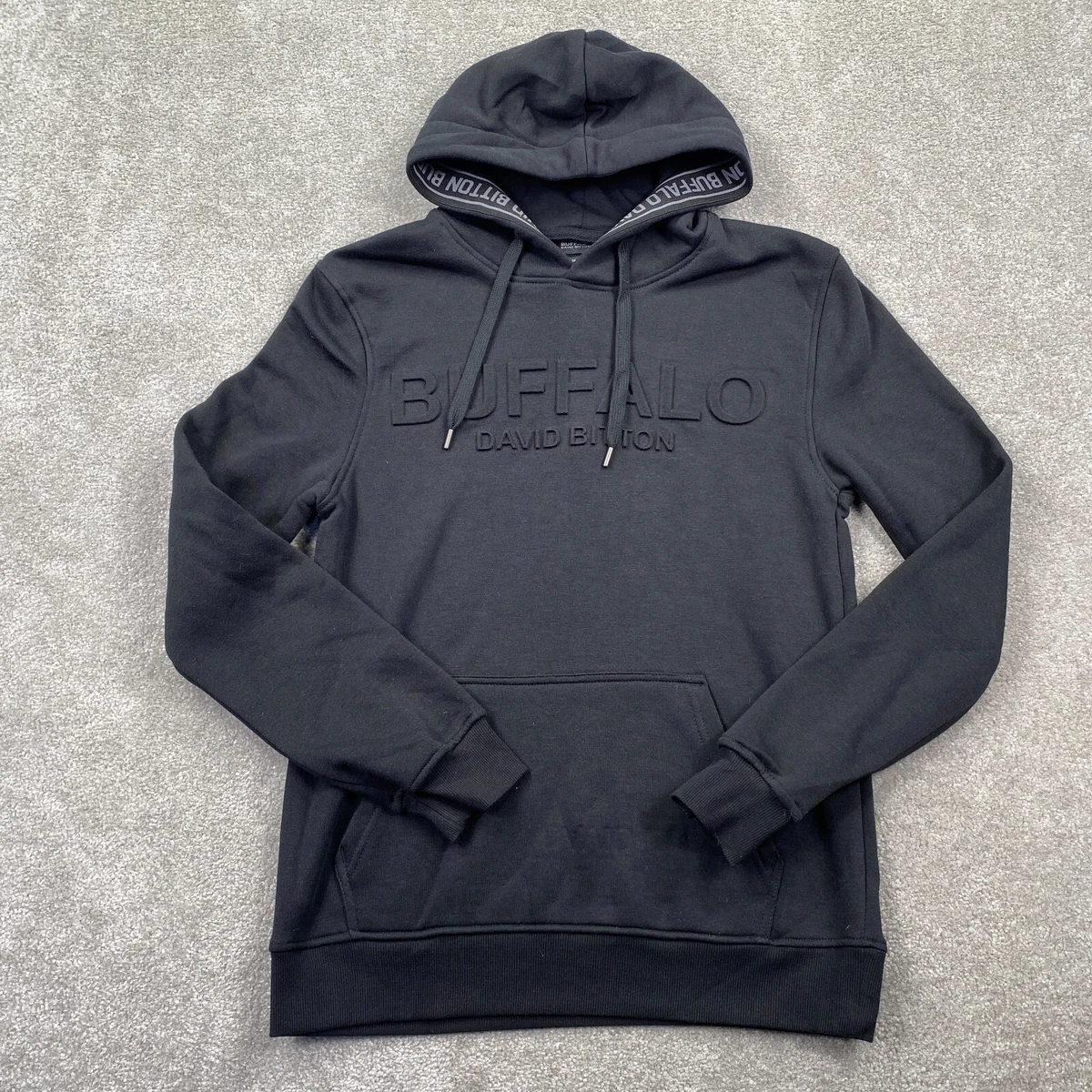 Sweat à Capuche Zippé I Jeans By Buffalo - Taille M, Noir/gris, Coupe Athlétique Homme