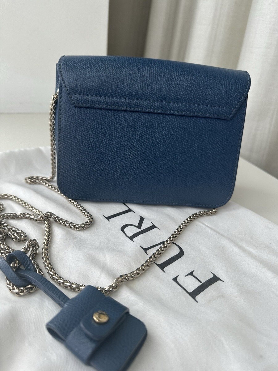 Furla Mini Metropolis Blue Leather Crossbody Bag | eBay