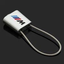 Steel Cable Keychain Car Logo Key Chain Ring Key Fob Pendant Accessories for BMW
