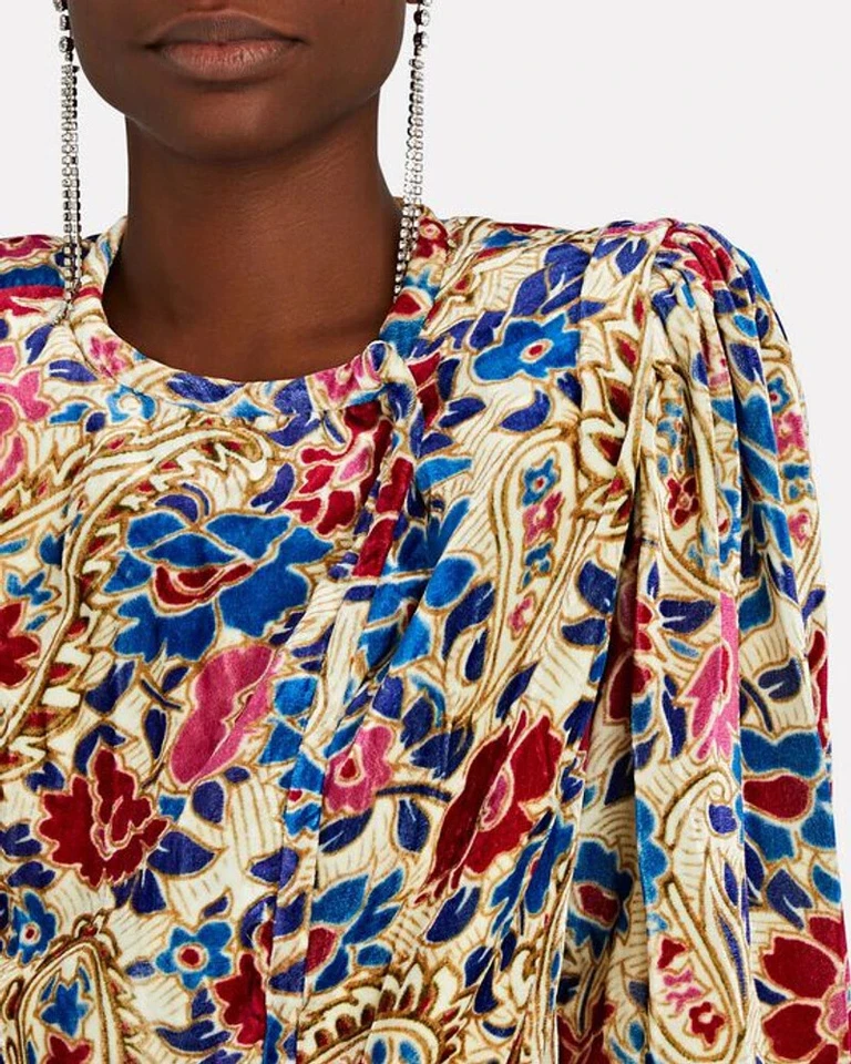 $1260 Isabel Marant Menelia Chaqueta Terciopelo Floral Seda talla FR40 (M-L) Foto 3 de 4