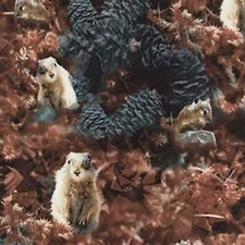 Forest Critters Wildflowers Multicolor 100% Cotton Fabric by The Yard