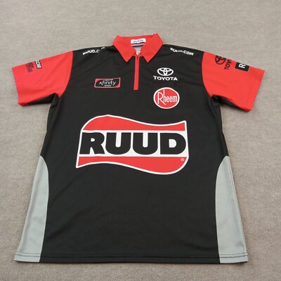 RUUD Pit Crew Shirt Mens Medium Black Joe Gibbs Racing Toyota Team Issued  KQ3