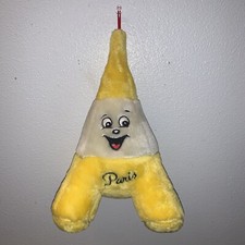 Exclusive FLCO Eiffel Tower 'Paris' 10" yellow plush stuffed monument, rare