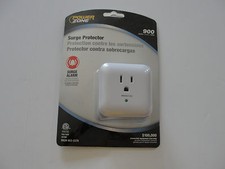 Power Zone OR802105 One Outlet Tap  Alarm Surge Protector Tap, White