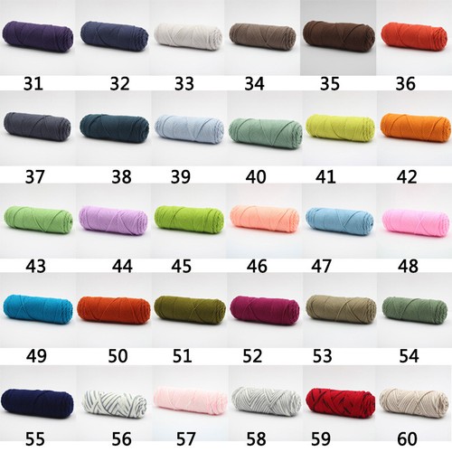 Cotton Hollow Yarn For Crochet Nylon Round Hand Knitting Yarn Bag cushion DIY - Picture 4 of 33