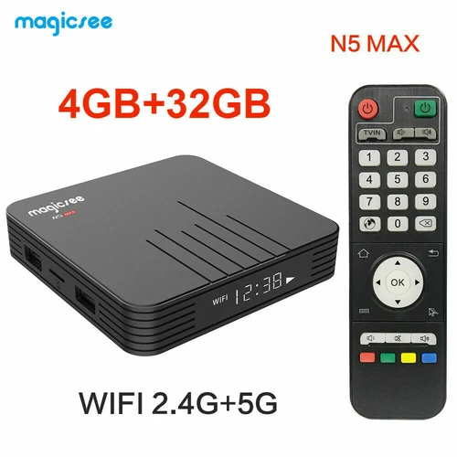 Magicsee N5 Max Amlogic S905X3 Android 9.0 TV BOX 4G 32G Rom 2,4+5G Dual Wif