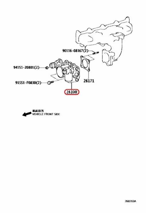 Nuevo conjunto de carrocería original Toyota Land Cruiser, acelerador diésel 26100-26010 OEM JDM Foto 2 de 2