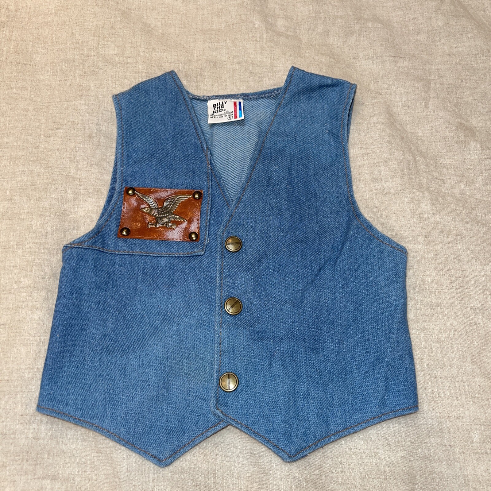 Vintage Billy the Kid denim vest w Eagle size 5 Gem