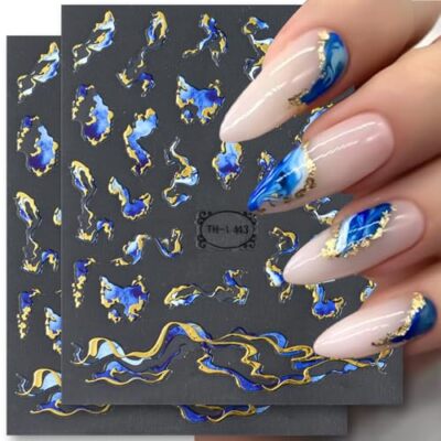 8 Bögen Bronzing Gold Nagelsticker – 3D-Designs Mit Dornen, Blumen, Herzen Für Nail Art