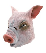 Pig Boar Overhead Mask Evil Halloween Farm Animal Fancy Dress Costume