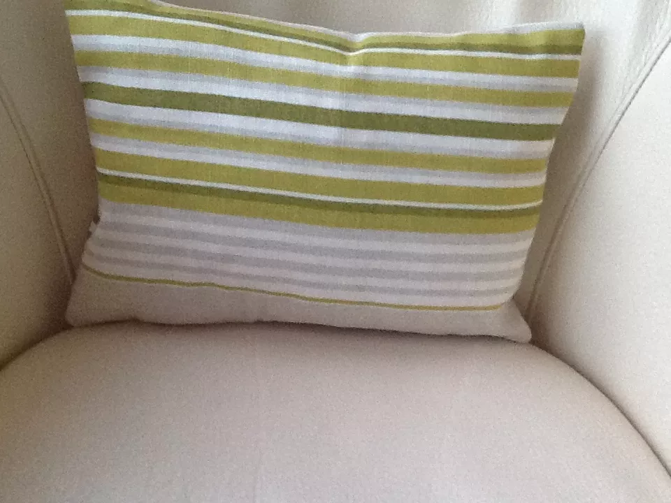 Laura Ashley Irving Stripe Olive Fabric Bolster Cushion Cover