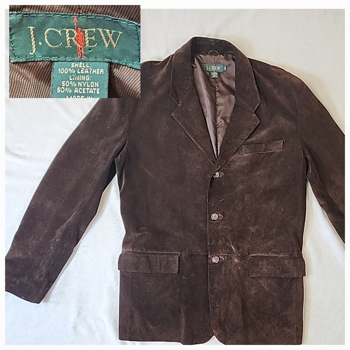 90s vintage j.crew suede leather jacket
