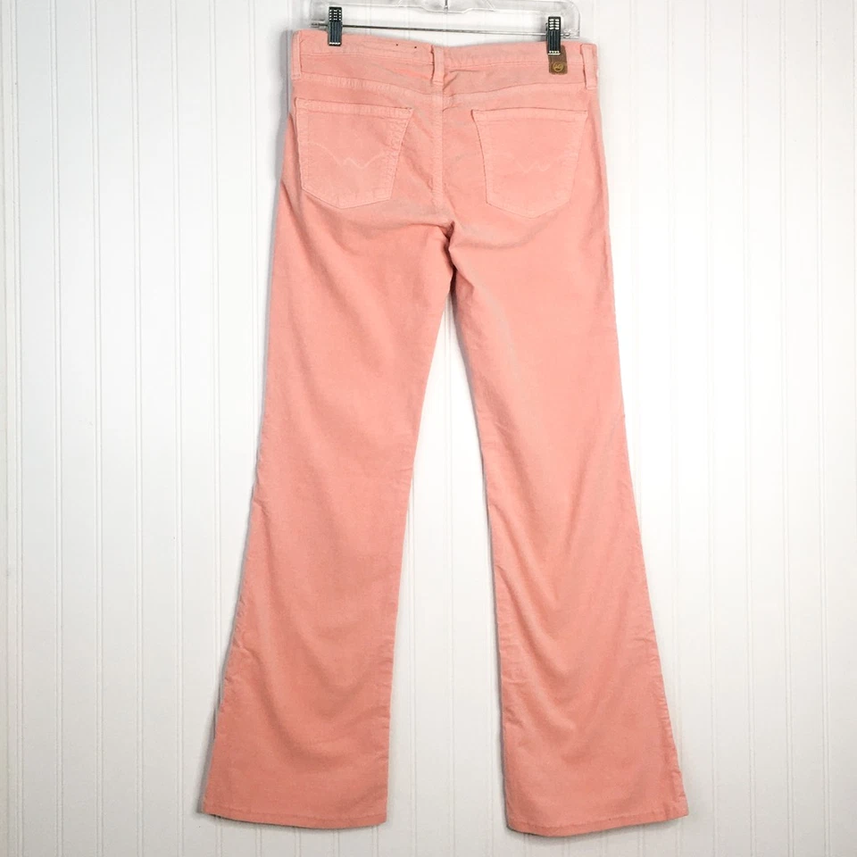 Pantalones de pana Ag Adriano Goldschmied para mujer The Angle acampanados bolsillos rosas EE. UU. 31 Foto 2 de 4