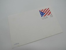 USPS UX153 19c Stylized Stars and Stripes US Flag Postal Card
