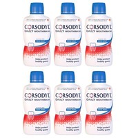 Corsodyl Daily Alcohol Free Mouthwash Cool Mint 6 x 500 ml